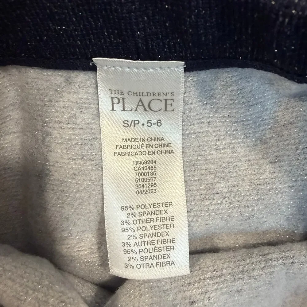The Children’s Place Girls Fleece Lined Leggings Denim Size 5/6 Small New
